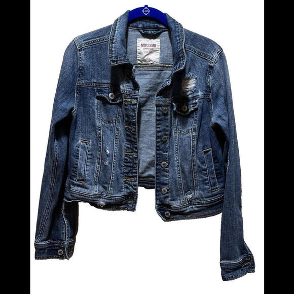Mossimo Supply Co Light Wash‎ Jean Jacket Women's Size XS Distressed - Picture 1 of 2